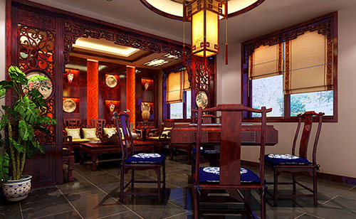 双辽古典中式风格茶楼包间设计装修效果图